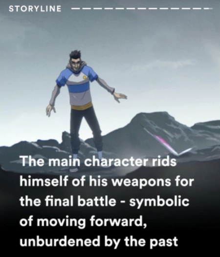 마지막 전투에서 과거의 짐을 내려놓고 앞으로 나가기 위해 싸우는 주인공(사진=라이엇 게임즈 발췌).