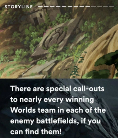 각각의 전장에는 역대 우승팀의 로고가 숨겨져있다(사진=라이엇 게임즈 발췌).