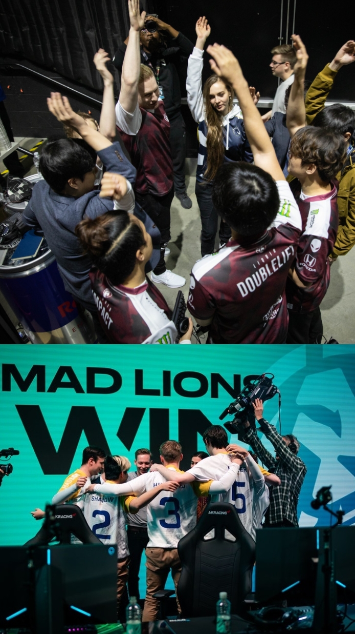 리퀴드(위)와 매드 라이온스가 북미와 유럽의 자존심을 걸고 롤드컵 플레이-인 스테이지에서 맞붙는다(사진=라이엇 게임즈 제공).