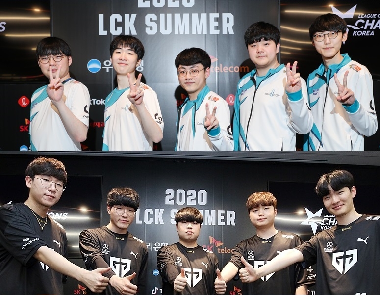 B조 1위에 오른 담원 게이밍(위)과 C조 1위를 차지한 젠지 e스포츠.