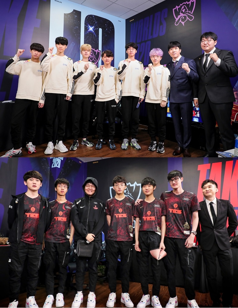 DRX(위)와 톱 e스포츠가 D조 1위를 놓고 맞붙는다(사진=라이엇 게임즈 제공).