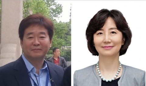 왼쪽부터 권용태, 묵인희 서울대 교수