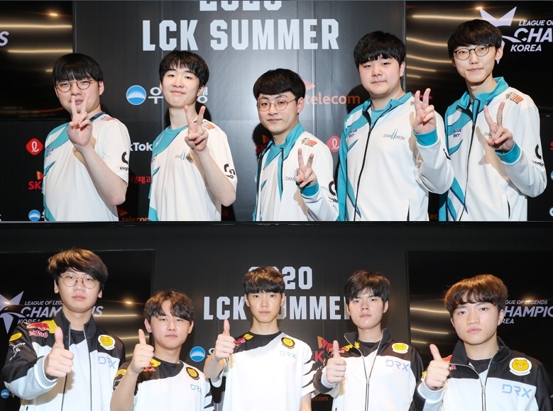 3연승을 이어간 담원 게이밍(위)와 LCK 팀 가운데 첫 패배를 당한 DRX.