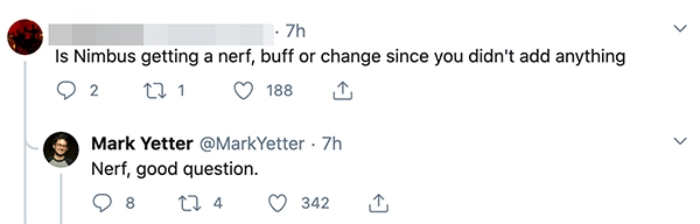 'Nimbus'는 'Nimbus Cloak'의 줄임말이며 소환사 주문 사용 후 잠시동안 이동 속도 증가 및 유닛을 통과하는 기능을 보유한 '빛의 망토'를 뜻한다(사진='스크루피' 마크 예터 SNS 발췌).