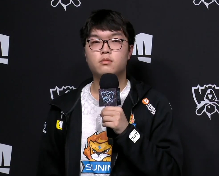 쑤닝 게이밍의 톱 라이너 'Bin' 첸제빈(사진=중계 화면 캡처).