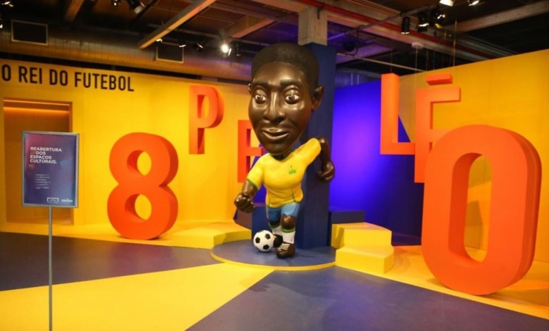 펠레의 80회 생일을 축하하기 위한 '펠레 80' 전시회가 상파울루 시내 축구박물관에서 지난 15일(현지시간)부터 열리고 있다. [국영 뉴스통신 아젠시아 브라질]