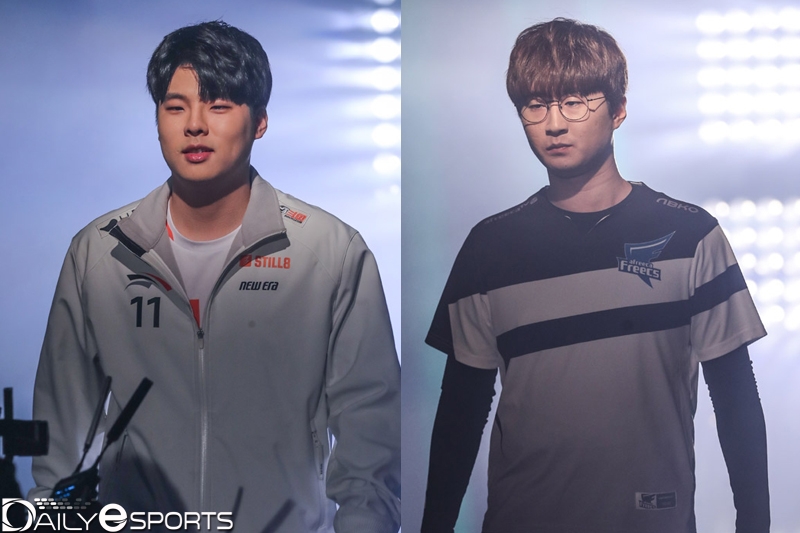 카트라이더 리그 최고의 라이벌인 한화생명e스포츠의 문호준(왼쪽)과 아프리카 프릭스의 유영혁.