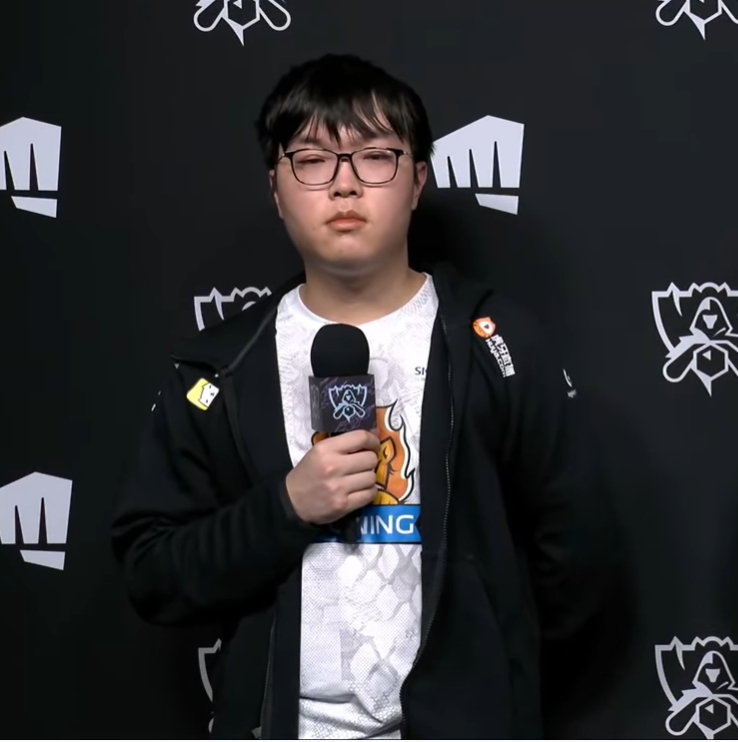 쑤닝 게이밍의 톱라이너 'Bin' 첸제빈(사진=중계 화면 캡처).