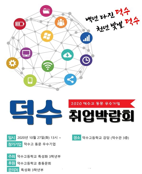 사진=2020 덕수고 동문 기업 취업박람회 포스터