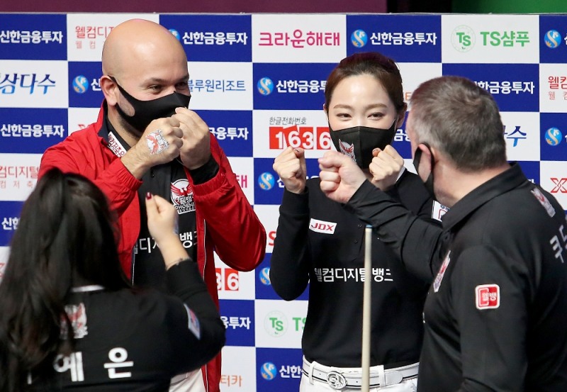 김가영-오성욱, 차유람-위마즈, 이미래-모랄레스, 임정숙-김형곤, 김갑선-최원준. 최고의 남녀 한쌍 가린다-PBA팀리그 혼합복식