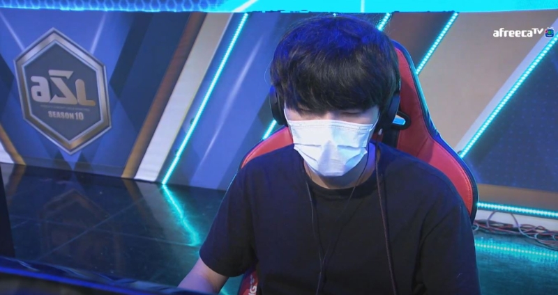 4강 A조 2세트를 승리한 박상현(사진=아프리카TV 중계 화면 캡처).