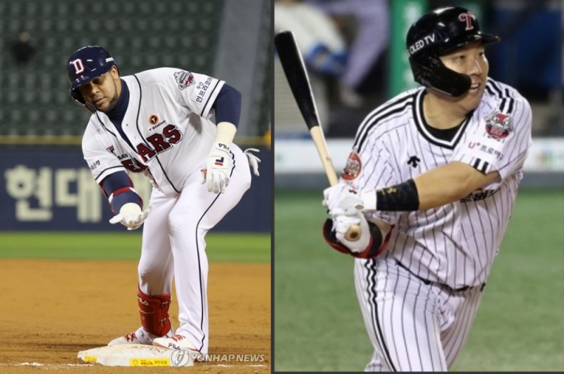 중심타선의 핵인 두산의 페르난데스(왼쪽)와 LG의 김현수는 포스트시즌만 되면 이상스레 고개를 숙이는 징크스를 벗어날 수 있을지도 관심거리다.