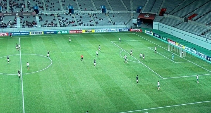 무인 중계 카메라로 중계되는 프로축구 경기.