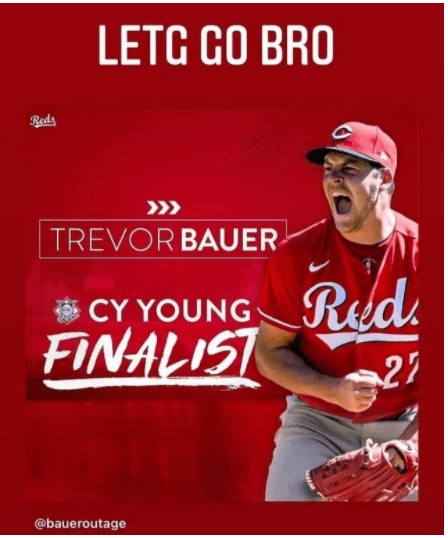 푸이그가 바우어 사진에 "친구, 화이팅'이라는 글을 넣에 자신의 인스타그램 스토리에 게재햤다.