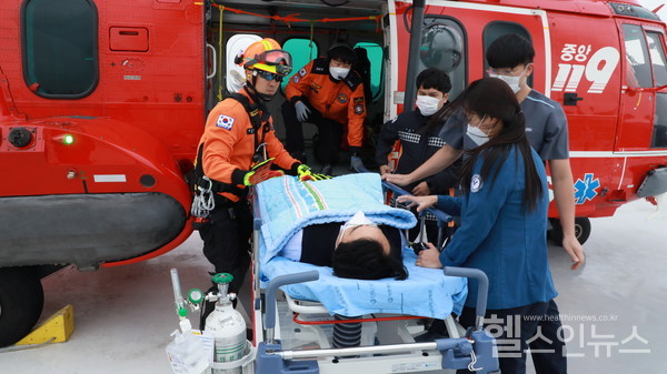 세종충남대학교병원제공,헬기이송훈련