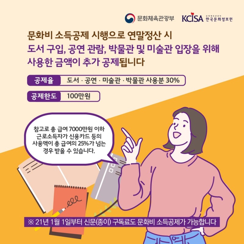 알쏭달쏭 연말정산 알고 누리자! 문화비 소득공제