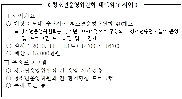 청소년운영위원회 네트워크 사업 개요