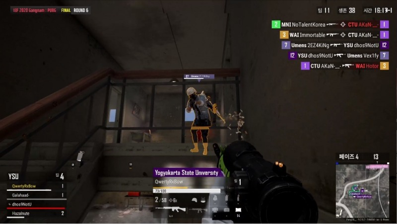 6라운드서 많은 킬을 올리며 1위 수성에 성공한 인도네시아 YSU.
