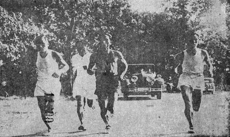 베를린 현지에서 훈련을 하는 남승룡과 손기정 선수