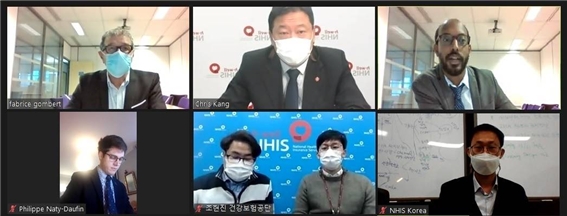 국민건강보험공단이 12월 3일, 프랑스 국민건강보험기금과 코로나 대응 관련 정보 공유 및 양국 건강보험 제도 발전과 협력방안을 모색하기 위한 영상회의를 개최했다./사진=국민건강보험공단 제공