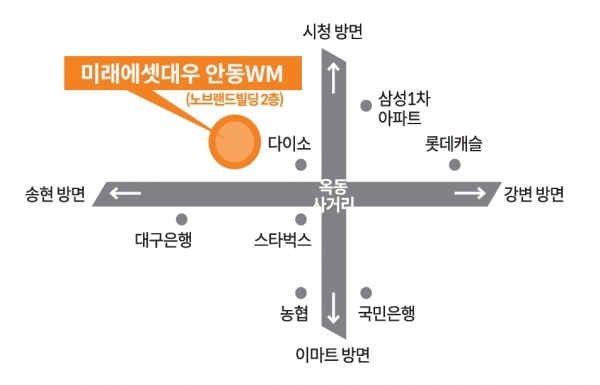 미래에셋대우 안동WM점포 위치가 그려진 약도 (사진=미래에셋대우)
