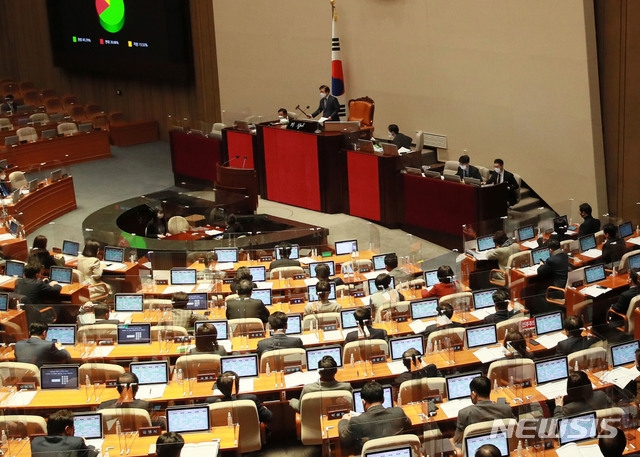 지방자치법 전부개정안을 의결하는 9일 국회 본회의. (사진제공=수원시)