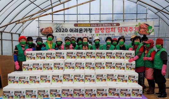 망운면, 사랑의 김치 나눔 행사 실시/사진=무안군