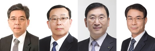 (사진=현대차그룹) (왼쪽부터) 장재훈 현대자동차 사장, 조성환 현대모비스 사장, 윤영준 현대건설 사장, 정재욱 현대위아 사장
