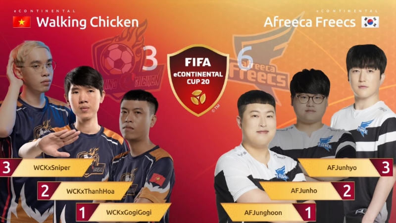 피파 e콘티넨탈컵 16강 3일차 4경기 경기 결과(사진=중계 화면 캡처).