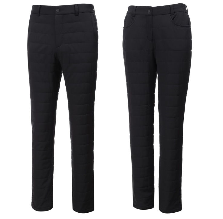 (왼쪽)남성 베이직 패딩 팬츠 (오른쪽)여성 베이직 패딩 팬츠(사진=와이드앵글)