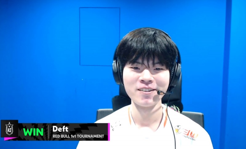 올스타전 1대1 매치에서 우승을 차지한 '데프트' 김혁규(사진=중계 화면 캡처).
