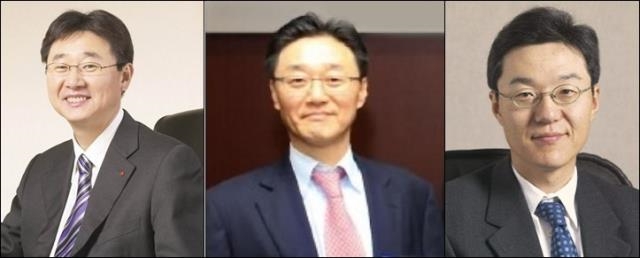 (왼쪽부터) 신동원 농심 부회장, 신동윤 율촌화학 부회장, 신동익 메가마트 부회장