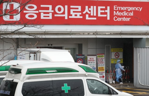 제주대학교 병원 선별진료소.