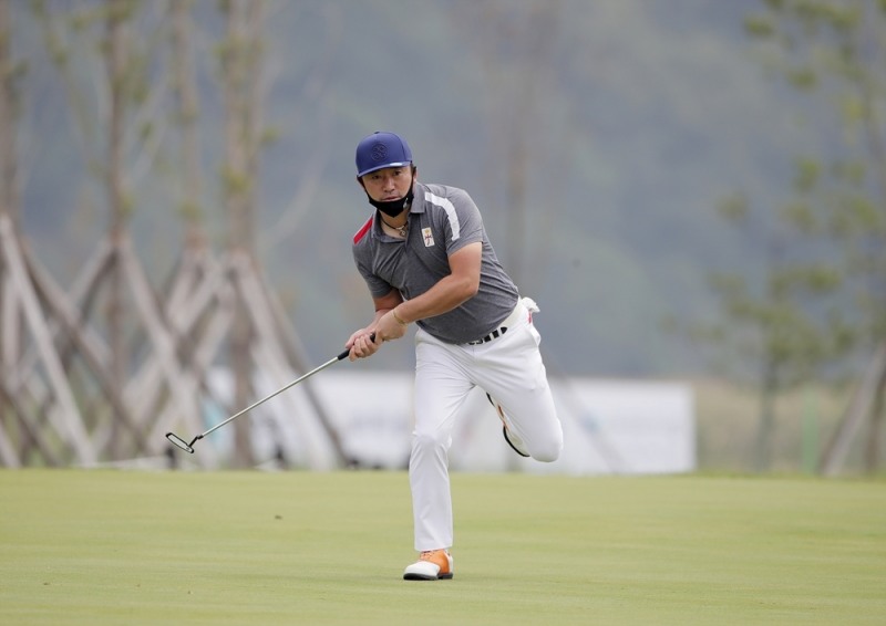 _우성종합건설 아라미르CC 부산경남오픈_ 1라운드 최호성의 익살스러운 몸짓