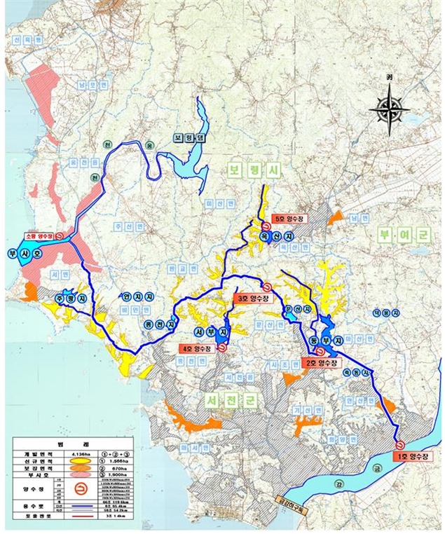 판교지구 다목적농촌용수개발 사업계획 평면도