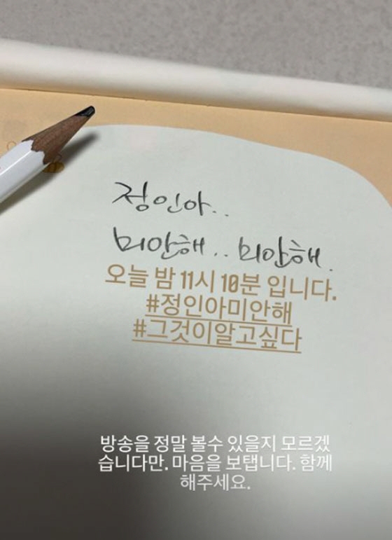 배우 이윤지 '정인아 미안해' 챌린지 (사진 출처=이윤지 인스타그램)