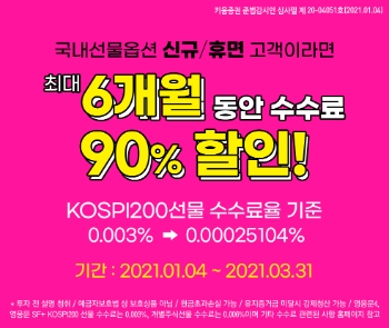 키움증권, 선물옵션 수수료 할인 이벤트 진행