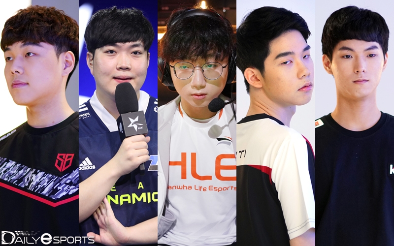 '서밋' 박우태, '리치' 이재원, '두두' 이동주, '엄티' 엄성현, '유칼' 손우현(왼쪽부터).