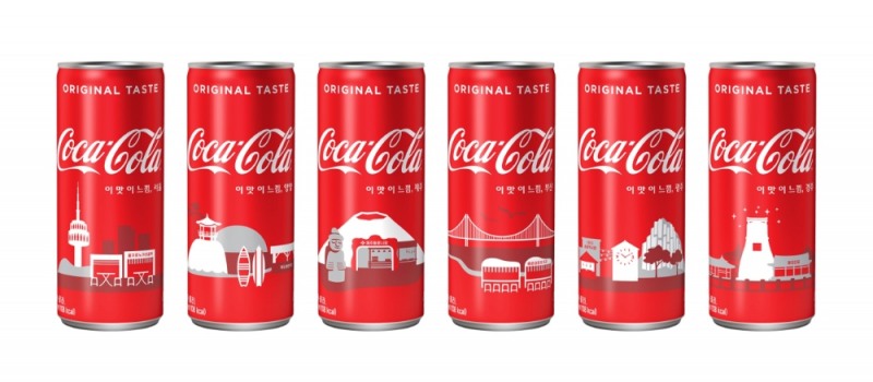 코카-콜라 시티 패키지 (좌부터 서울, 양양, 제주, 부산, 광주, 경주)