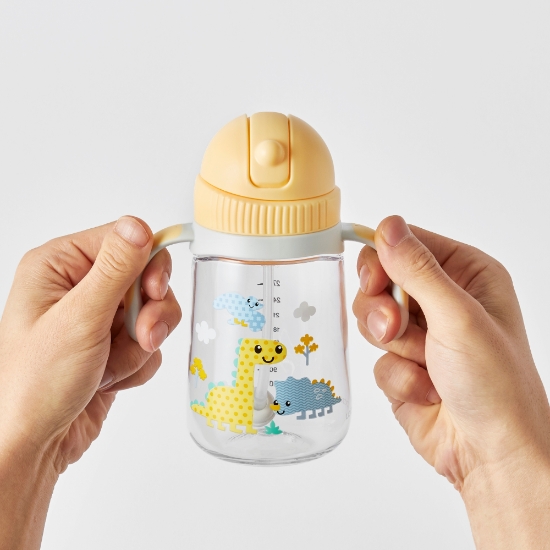 슬라이드 뚜껑 유아용 빨대 물병