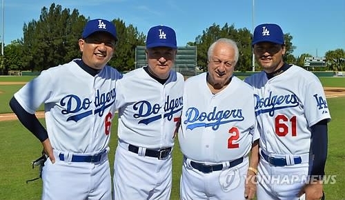 라소다 감독과 박찬호