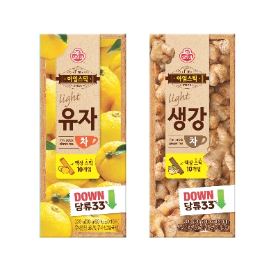 오뚜기, 당 함량 줄인 '아임스틱 유자차·생강차' 출시