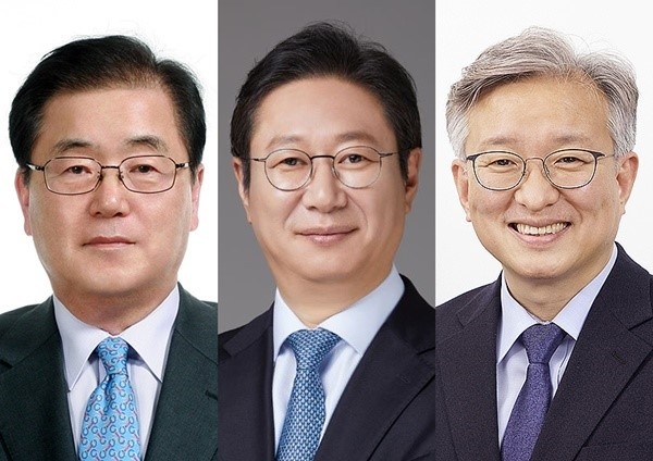 왼쪽부터 정의용 외교부 장관 후보자, 황희 문체부 장관 후보자, 권칠승 중기부 장관 후보자