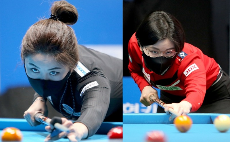 김가영(왼쪽)과 이미래. 사진=PBA제공