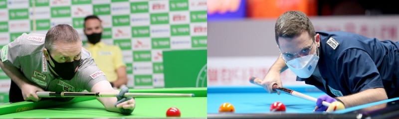 4강에 오른 쿠드롱(왼쪽)과 팔라존(사진=PBA제공)