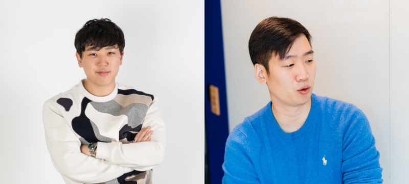 정인모 CSO(왼쪽)와 정회윤 단장(사진=샌드박스 제공).