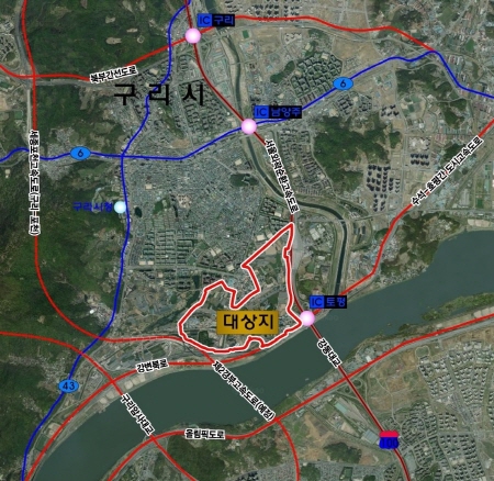 구리시 한강변 도시개발사업 대상지 / 사진제공=구리시
