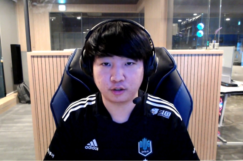 담원 기아 톱 라이너 '칸' 김동하(사진-LCK 중계 화면 캡처).