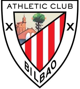 아틀레틱 빌바오 엠블럼. 나치의 민간인 폭격을 고발한 피카소 그림 '게르니카'지역에서 유명한 참나무가 그려져 있다.