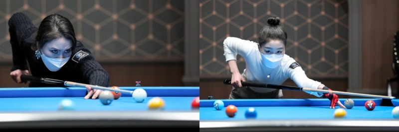 결승에 선착한 진혜주(왼쪽)와 서서아(사진=파이브앤식스제공)